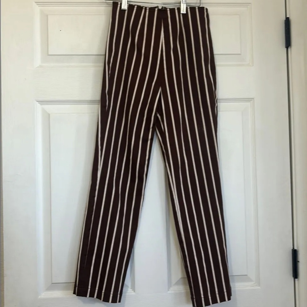 Reformation brown stripe pants